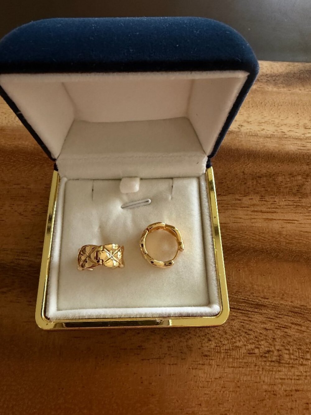 Gold-Plated Quilted Huggie Hoop Earrings